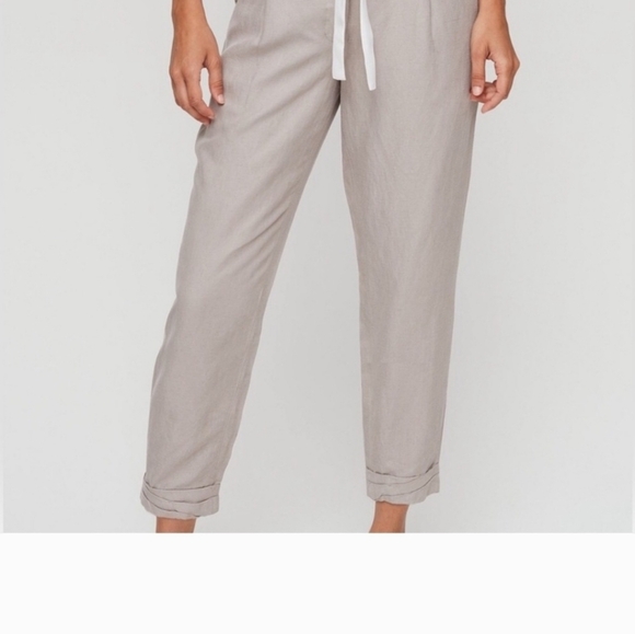 Aritzia Wilfred Allant pants, linen blend, silk tie. Light/dusty pink. - Picture 5 of 7